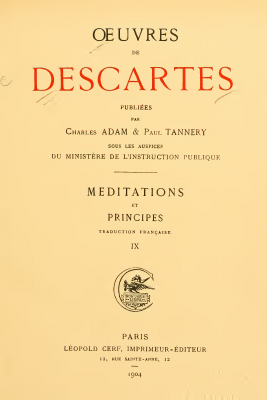 Couverture de Descartes - Oeuvres complètes (AT) IX